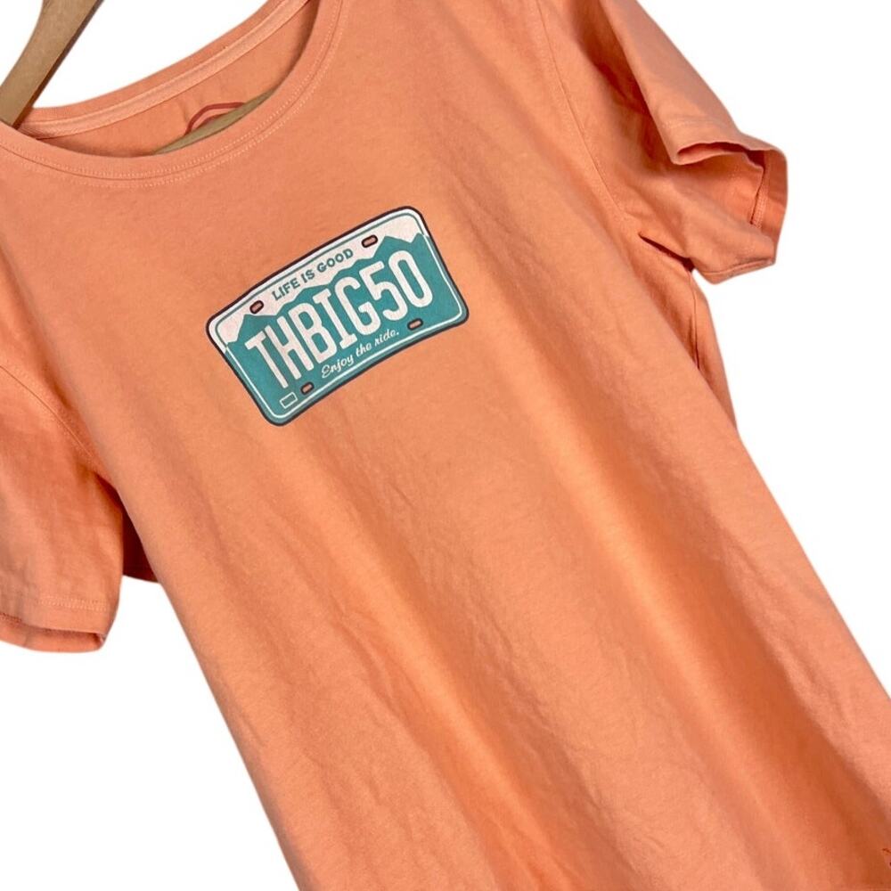 LIFE IS GOOD Women's M The Big 50 Birthday 100% Cotton Classic Fit Graphic Tee